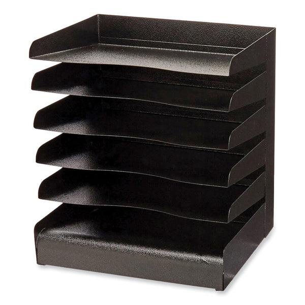 Safco® Steel Six-Shelf Desk Tray Sorter, 6 Sections, Letter Size Files, 12 x 9.5 x 13.5, Black, Ships in 1-3 Business Days (SAF3128BL) Each