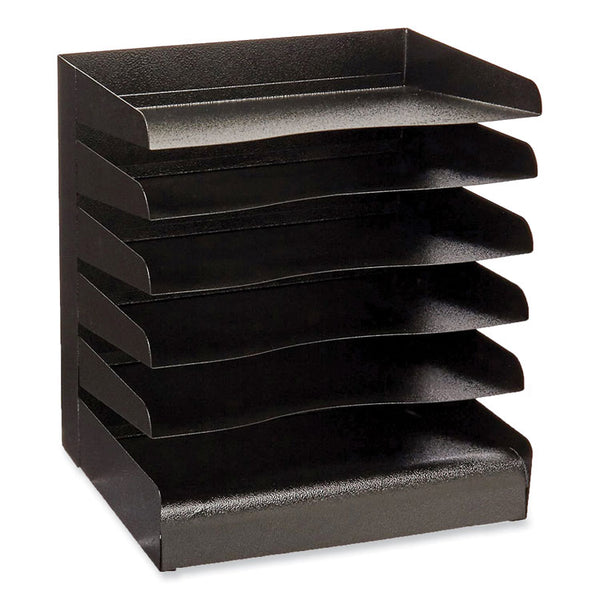 Safco® Steel Six-Shelf Desk Tray Sorter, 6 Sections, Letter Size Files, 12 x 9.5 x 13.5, Black, Ships in 1-3 Business Days (SAF3128BL) Each