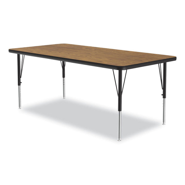 Correll® Height-Adjustable Activity Tables, Rectangular, 60w x 30d x 19h, Medium Oak, 4/Pallet, Ships in 4-6 Business Days (CRL3060TF0695K4)