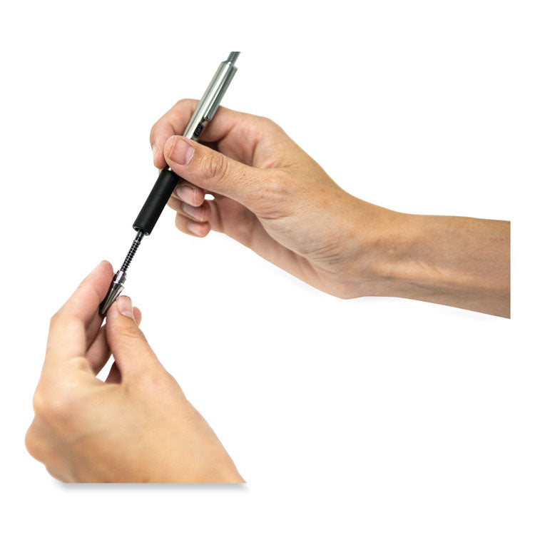 Zebra F-402 Retractable Ballpoint Pen, 0.7mm, Black Ink, Steel/Black Barrel, 2/Pack (ZEB29212) Pack of 2
