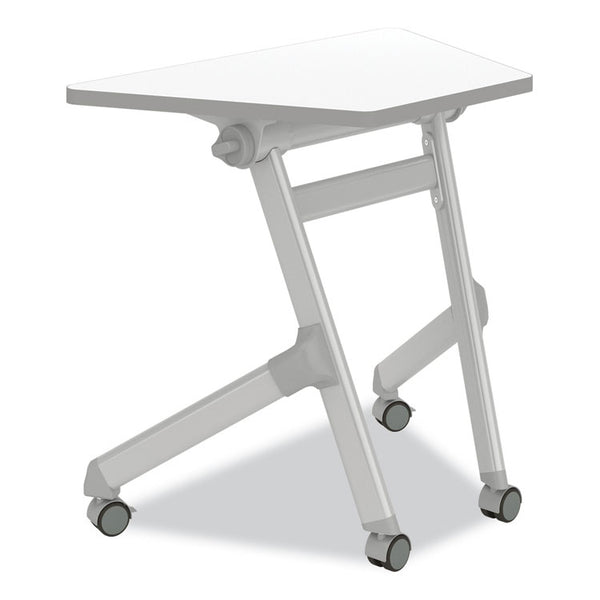 Safco® Learn Nesting Trapezoid Desk, 32.83" x 22.25" to 29.5", White/Silver, Ships in 1-3 Business Days (SAF1226DE)