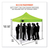 ergodyne® Shax 6000 Heavy-Duty Pop-Up Tent, Single Skin, 10 ft x 10 ft, Polyester/Steel, Lime, Ships in 1-3 Business Days (EGO12900)