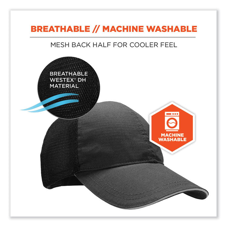 ergodyne® Skullerz 8946 Baseball Cap, Cotton/Polyester, One Size Fits Most, Black, Ships in 1-3 Business Days (EGO23400) Each