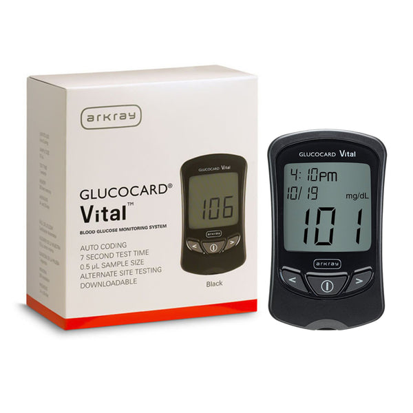 Glucocard® Vital™ Blood Glucose Meter 7 Second Results Stores up to 250 Results No Coding Required (848291_BX) 1/BX