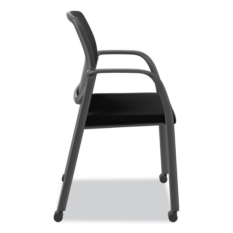 HON® Nucleus Series Recharge Guest Chair, Supports Up to 300 lb, 17.62" Seat Height, Black Seat/Back, Black Base (HONNR6FMC10P71)