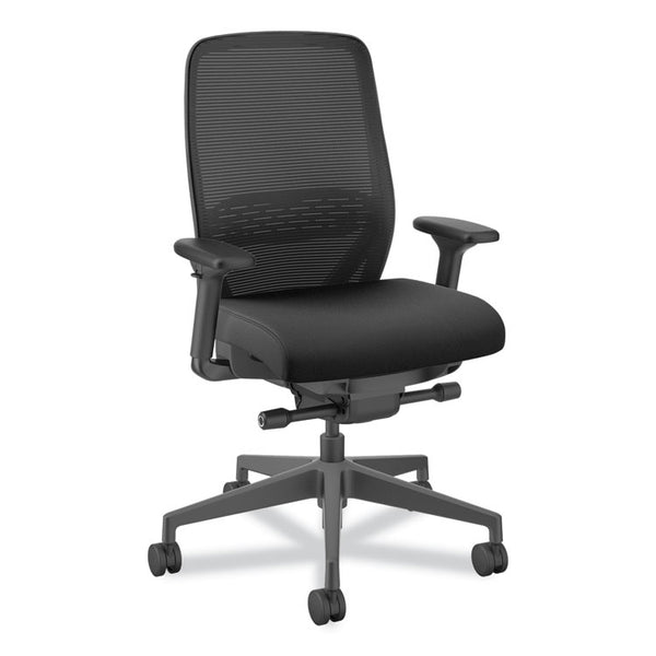HON® Nucleus Series Recharge Task Chair, Supports Up to 300 lb, 16.63 to 21.13 Seat Height, Black Seat/Back, Black Base (HONNR12SAMC10BT)
