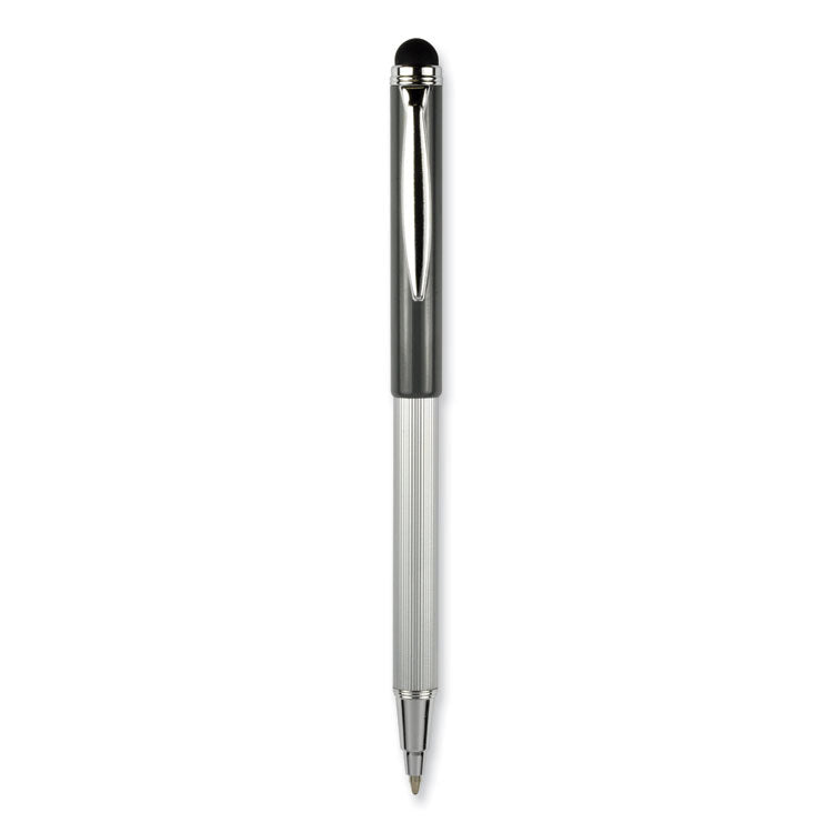 Zebra® StylusPen Telescopic Ballpoint Pen/Stylus, Retractable, Medium 1 mm, Black Ink, Blue/Gray Barrel, 2/Pack (ZEB33602) Pack of 2