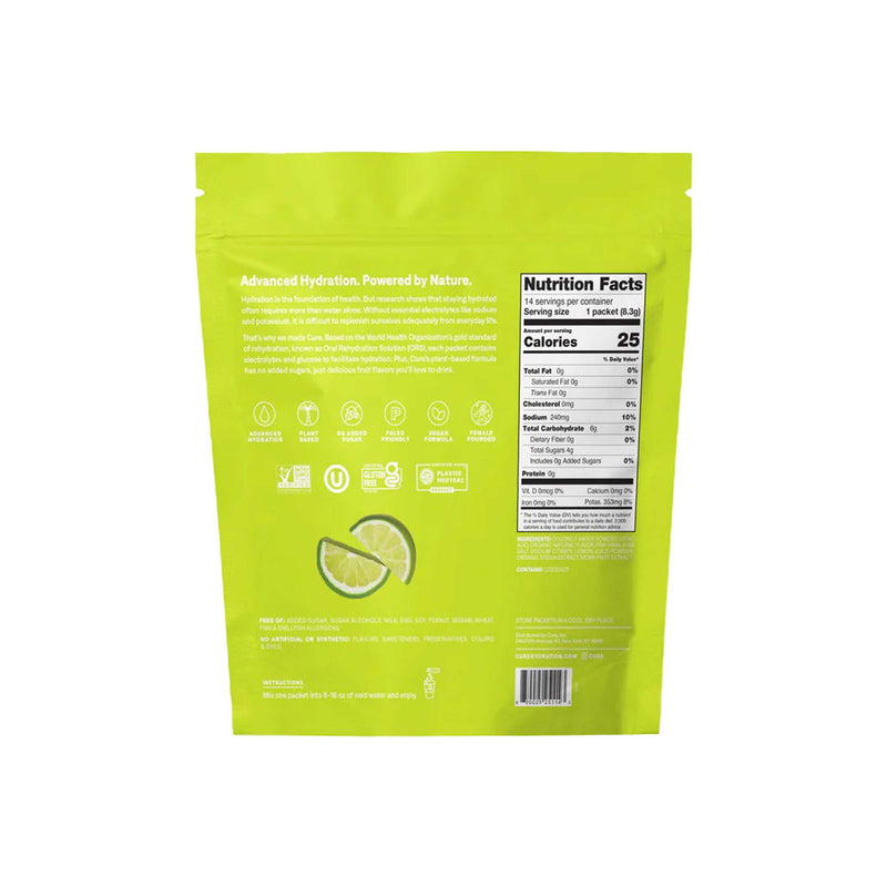 Cure® Oral Electrolyte Solution Lime Flavor 8.3 Gram Electrolyte (1256705_CS) 168/CS