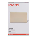 Universal® Top Tab File Folders, 1/3-Cut Tabs: Left Position, Legal Size, 0.75" Expansion, Manila, 100/Box (UNV15121)