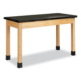 Diversified Woodcrafts Classroom Science Table, 48w x 21d x 30h, Black ChemGuard High Pressure Laminate (HPL) Top, Oak Base (DVWP7162BK30N) Each