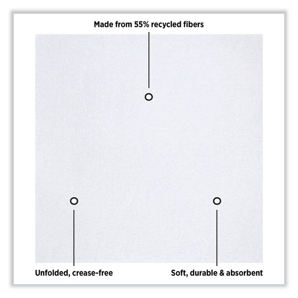 Hoffmaster® Linen-Like Natural Flat Pack Napkin, Ultraply, 16" x 16", White, 1,200/Carton (HFM125702)