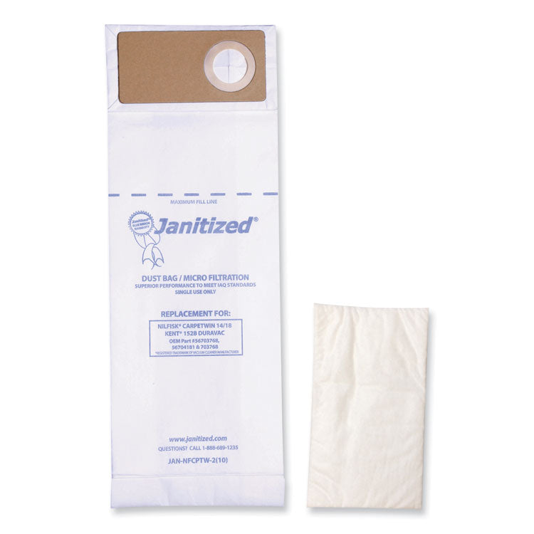 Janitized® Vacuum Filter Bags Designed to Fit Advance Spectrum CarpetMaster, 100/Carton (APCJANADVSPEC21) Case of 100