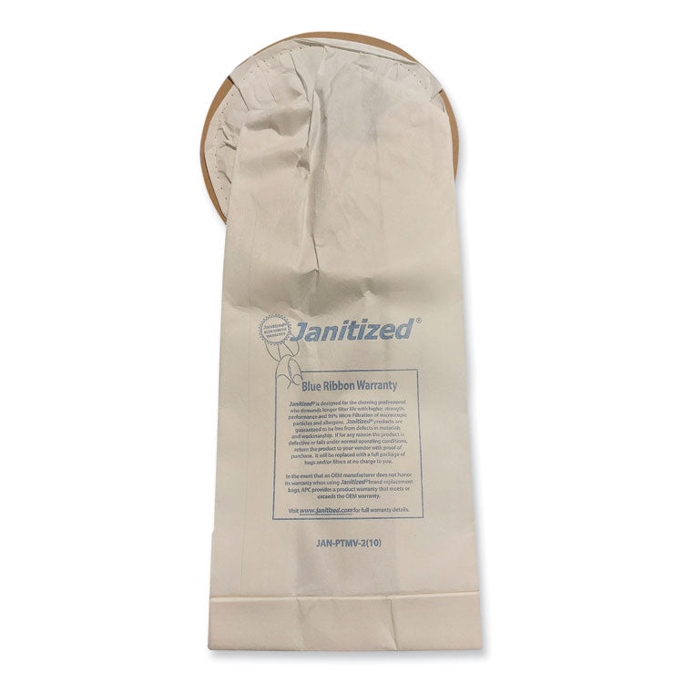 Janitized® Vacuum Filter Bags Designed to Fit ProTeam 10 qt Super Coach/MegaVac, 100/Carton (APCJANPTMV2) Case of 10