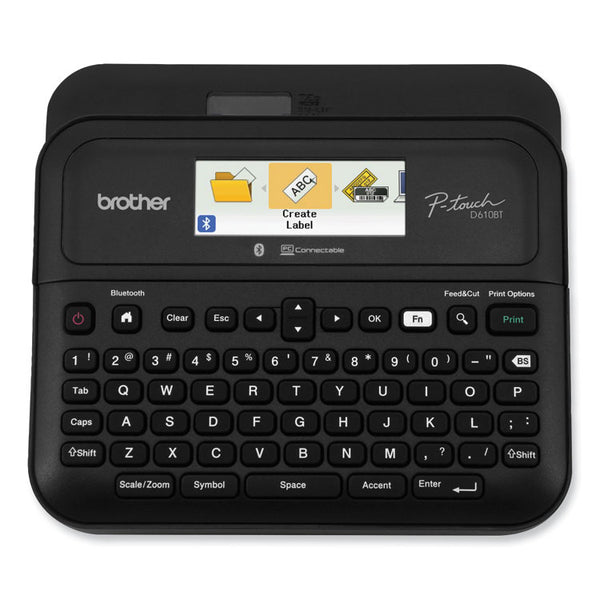 Brother P-Touch® D-610BTVP Connected Label Maker with Color Display, 30 mm/s Print Speed, 14.2 x 6 x 13.3 (BRTPTD610BTVP)
