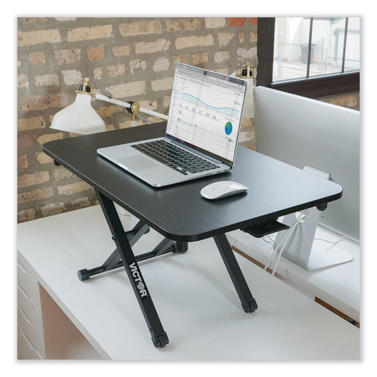 Victor® Height Adjustable Laptop Standing Desk, 28.8 x 18.5 x 2.6 to 16, Black, Ships in 1-3 Business Days (VCTDCX110) Each