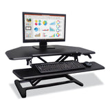 Victor® Height Adjustable Corner Standing Desk with Keyboard Tray, 36 x 20 x 0 to 20, Black, Ships in 1-3 Business Days (VCTDCX650)