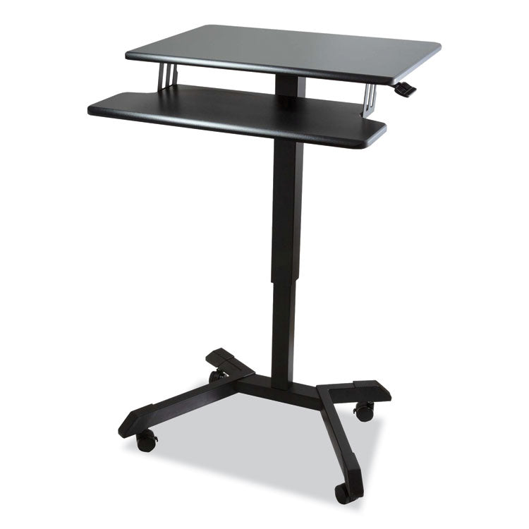 Victor® Mobile Height Adjustable Standing Desk with Keyboard Tray, 25.6 x 17.7 x 29 to 44, Black, Ships in 1-3 Business Days (VCTDC550)
