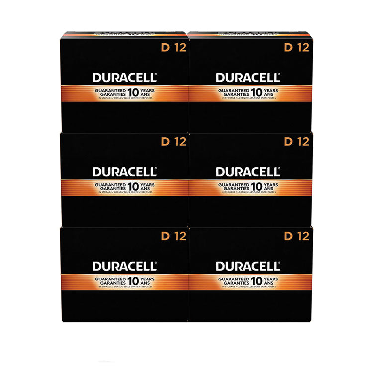 Duracell® CopperTop Alkaline D Batteries, 72/Carton (DURMN1300BKD) 72 CT