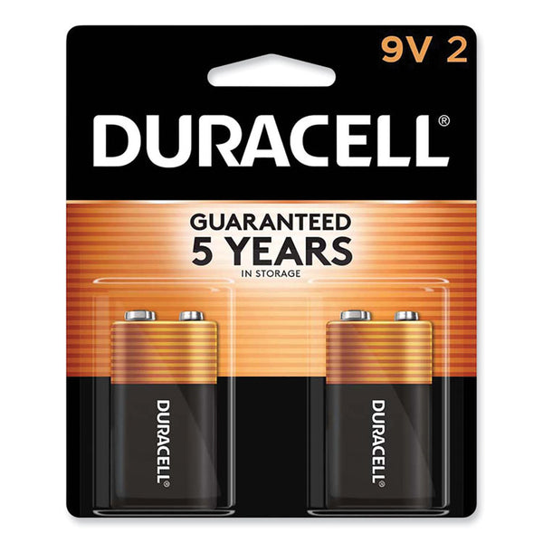 Duracell® CopperTop Alkaline 9V Batteries, 2/Pack (DURMN1604B2Z) Pack of 2