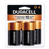 Duracell® CopperTop Alkaline D Batteries, 4/Pack (DURMN1300R4Z) Pack of 4