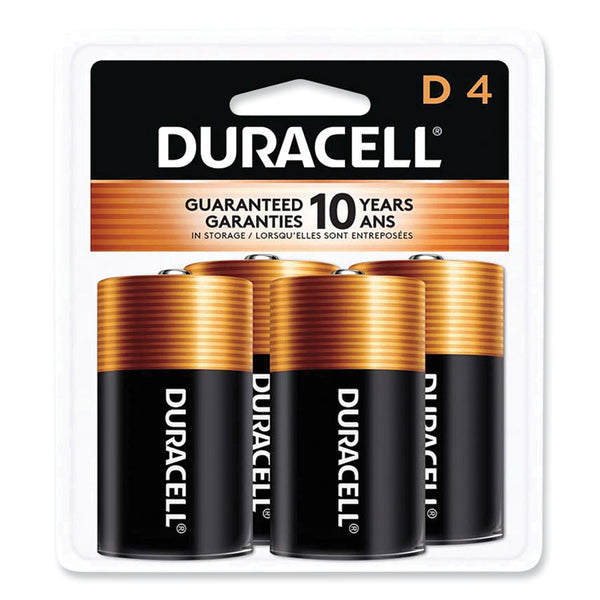 Duracell® CopperTop Alkaline D Batteries, 4/Pack (DURMN1300R4Z) Pack of 4