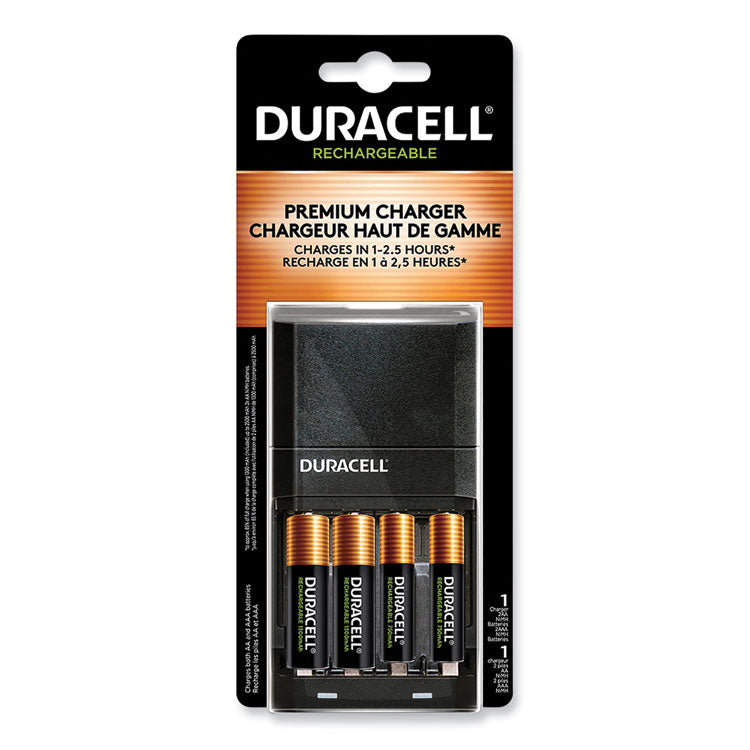 Duracell® ION SPEED 4000 Hi-Performance Charger, Includes 2 AA and 2 AAA NiMH Batteries (DURCEF27) 1 Kit