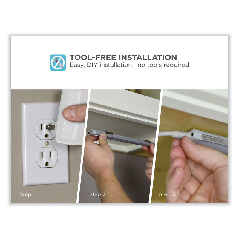 BLACK+DECKER LED Dimmable Under Counter Lighting with Motion Sensor and Magnetic Option Nine-Inch One-Bar Kit, 0.78w x 0.39h (BOSLEDUC91CK) Each