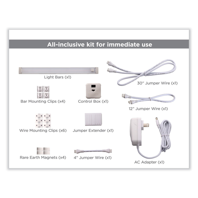 LED Dimmable Under Counter Office Lighting with Motion Sensor and Magnetic Option One-Bar Kit, 0.78w x 0.39h (BOSLEDUC121DK) Each