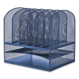 Safco® Onyx Desk Organizer w/Two Horizontal and Six Upright Sections, Letter Size, 13.25x11.5x13, Blue, Ships in 1-3 Business Days (SAF3255BU) Each