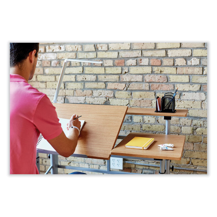 Safco® Height-Adjust Split Level Drafting Table, Rectangular/Square, 47.25x29.75x26 to 37.25, Medium Oak, Ships in 1-3 Business Days (SAF3965MO) Each