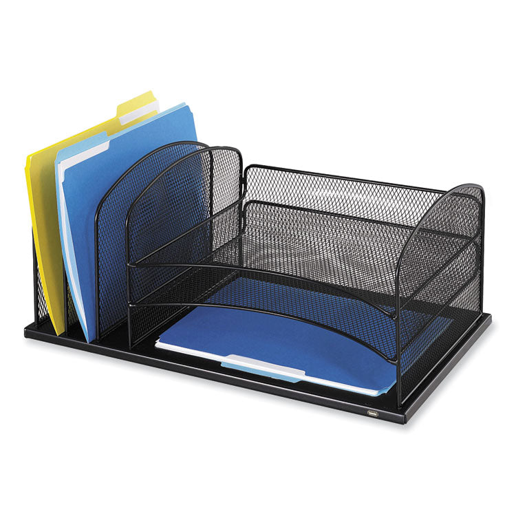 Safco® Powered Onyx Three Horizontal and Three Upright Sections, Letter Size Files, 19.5 x 11.5 x 8.25, Ships in 1-3 Business Days (SAF3231BL) Each