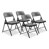 NPS® 800 Series Plastic Folding Chair, Supports 500 lb, 18" Seat Ht, Charcoal Seat/Back, Black Base, 4/CT, Ships in 1-3 Bus Days (NPS820) Case of 4