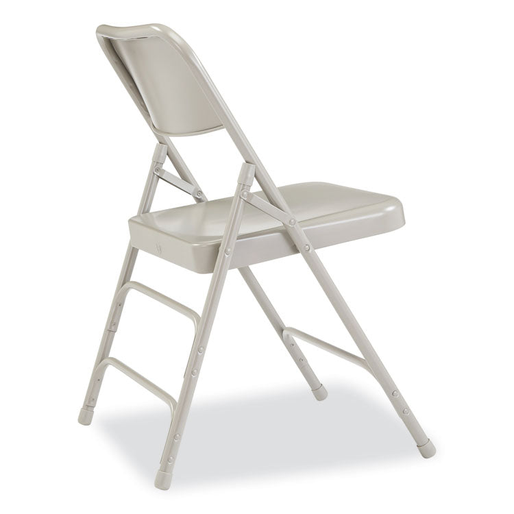 NPS® 300 Series Deluxe All-Steel Triple Brace Folding Chair, Supports 480 lb, 17.25" Seat Height, Gray, 4/CT,Ships in 1-3 Bus Days (NPS302) Case of 4