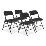 NPS® 2300 Series Fabric Upholstered Triple Brace Premium Folding Chair, Supports 500lb, Midnight Black, 4/CT,Ships in 1-3 Bus Days (NPS2310) Case of 4