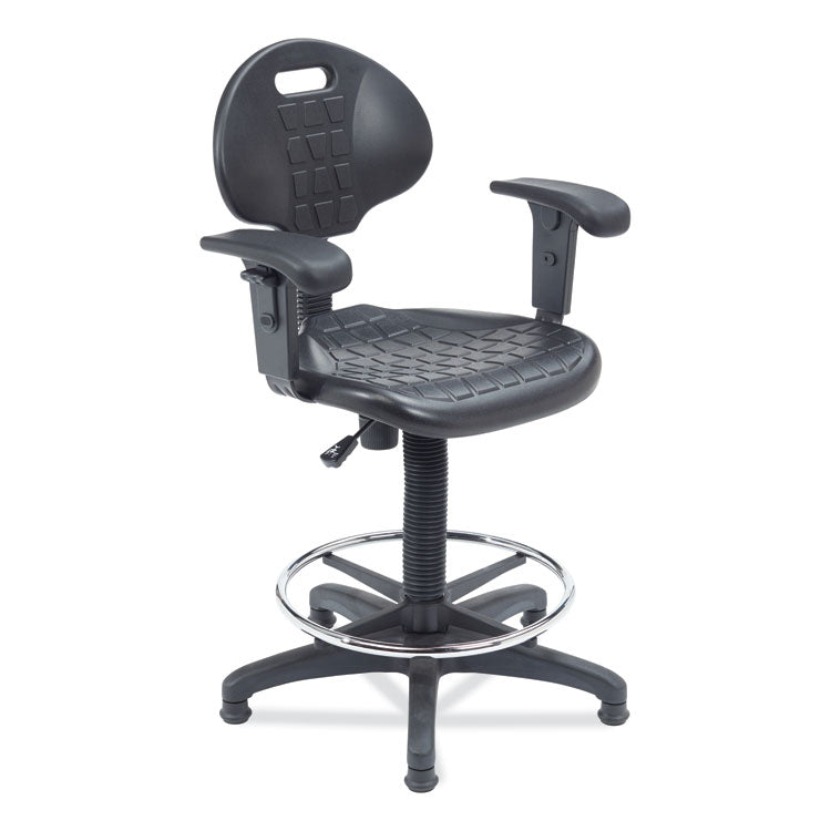 NPS® 6700 Series Polyurethane Adj Height Task Chair w/Arms, Supports 300lb, 22"-32" Seat Ht, Black Seat/Base,Ships in 1-3 Bus Days (NPS6722HBA) Each