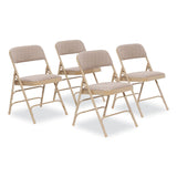 NPS® 2300 Series Fabric Triple Brace Double Hinge Premium Folding Chair, Supports 500 lb, Cafe Beige, 4/CT, Ships in 1-3 Bus Days (NPS2301) Case of 4