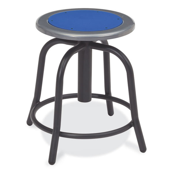 NPS® 6800 Series Height Adj Metal Seat Stool, Supports 300 lb, 18"-24" Seat Ht, Persian Blue Seat/Black Base,Ships in 1-3 Bus Days (NPS682510) Each