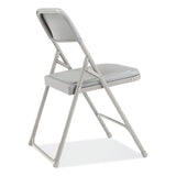 NPS® 800 Series Premium Plastic Folding Chair, Supports 500 lb, 18" Seat Ht, Gray Seat/Back, Gray Base, 4/CT,Ships in 1-3 Bus Days (NPS802) Case of 4