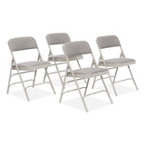 NPS® 2300 Series Fabric Triple Brace Double Hinge Premium Folding Chair, Supports 500 lb, Greystone, 4/CT, Ships in 1-3 Bus Days (NPS2302) Case of 4