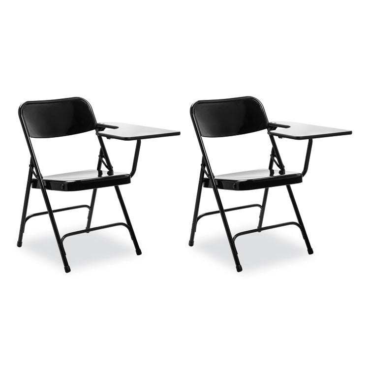 NPS® 5200 Series Left-Side Tablet-Arm Folding Chair, Supports 480 lb, 17.25" Seat Height, Black, 2/Carton, Ships in 1-3 Bus Days (NPS5210L) Case of 2