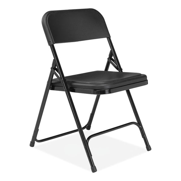 NPS® 800 Series Plastic Folding Chair, Supports 500lb, 18" Seat Height, Black Seat/Back, Black Base, 4/CT, Ships in 1-3 Bus Days (NPS810) Case of 4