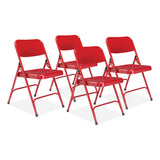 NPS® 200 Series Premium All-Steel Double Hinge Folding Chair, Supports 500 lb, 17.25" Seat Height, Red, 4/CT,Ships in 1-3 Bus Days (NPS240) Case of 4