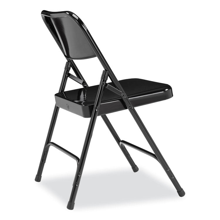 NPS® 200 Series Premium All-Steel Double Hinge Folding Chair, Supports 500 lb, 17.25" Seat Ht, Black, 4/CT, Ships in 1-3 Bus Days (NPS210) Case of 4