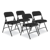 NPS® 2200 Series Fabric Dual-Hinge Folding Chair, Supports 500 lb, Midnight Black Seat/Back, Black Base,4/CT,Ships in 1-3 Bus Days (NPS2210) Case of 4