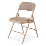 NPS® 2200 Series Deluxe Fabric Upholstered Dual-Hinge Premium Folding Chair, Supports 500lb, Cafe Beige,4/CT,Ships in 1-3 Bus Days (NPS2201) Case of 4