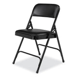 NPS® 1200 Series Premium Vinyl Dual-Hinge Folding Chair, Supports 500 lb, 17.75" Seat Ht, Caviar Black, 4/CT,Ships in 1-3 Bus Days (NPS1210) Case of 4