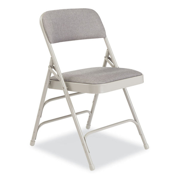 NPS® 2300 Series Fabric Triple Brace Double Hinge Premium Folding Chair, Supports 500 lb, Greystone, 4/CT, Ships in 1-3 Bus Days (NPS2302)