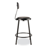 NPS® 6400 Series Heavy Duty Vinyl Padded Stool w/Backrest, Supports 300lb, 24" Seat Ht, Black Seat/Back/Base,Ships in 1-3 Bus Days (NPS6424B10) Each