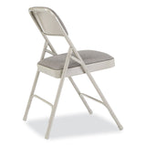 NPS® 2200 Series Fabric Dual-Hinge Premium Folding Chair, Supports 500lb,Greystone Seat/Back,Gray Base,4/CT, Ships in 1-3 Bus Days (NPS2202) Case of 4