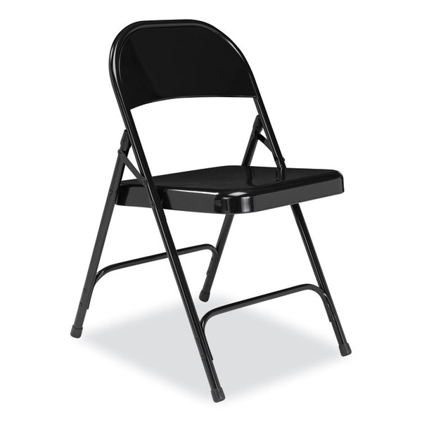 NPS® 50 Series All-Steel Folding Chair, Supports 500 lb, 16.75" Seat Height, Black Seat/Back/Base, 4/CT,Ships in 1-3 Business Days (NPS510)